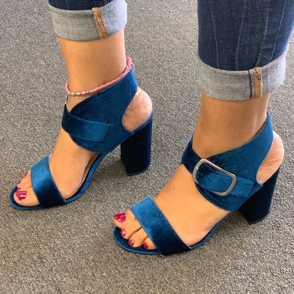 Ladies high top peep toe backless low heels sandal - Picture 2 of 4